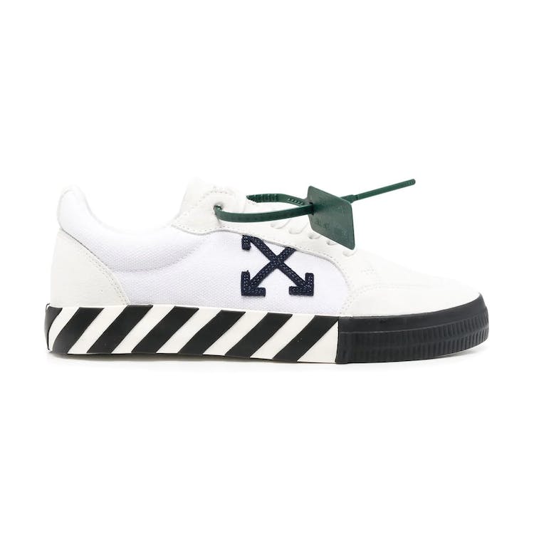 Image of OFF-WHITE Low Vulcanized Canvas Suede White Navy Blue