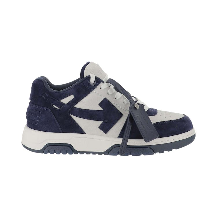 Image of OFF-WHITE Out Of Office OOO Low Tops White Navy Blue Suede