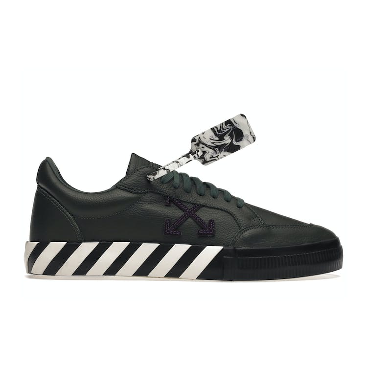 Image of OFF-WHITE Vulc Low Dark Green Leather