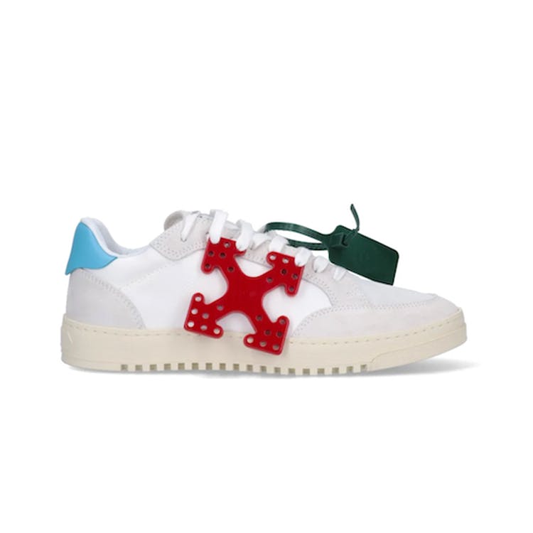 Image of OFF-WHITE Vulcanized 5.0 Low Top Arrows Hang Tag White Red Blue