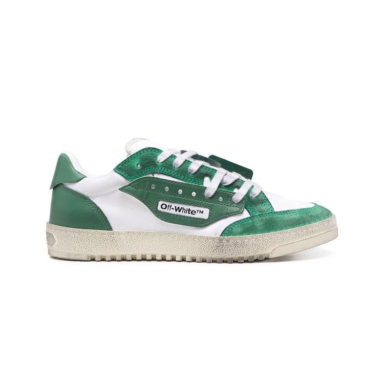 Image of OFF-WHITE Vulcanized 5.0 Low Top Distressed White Dark Green
