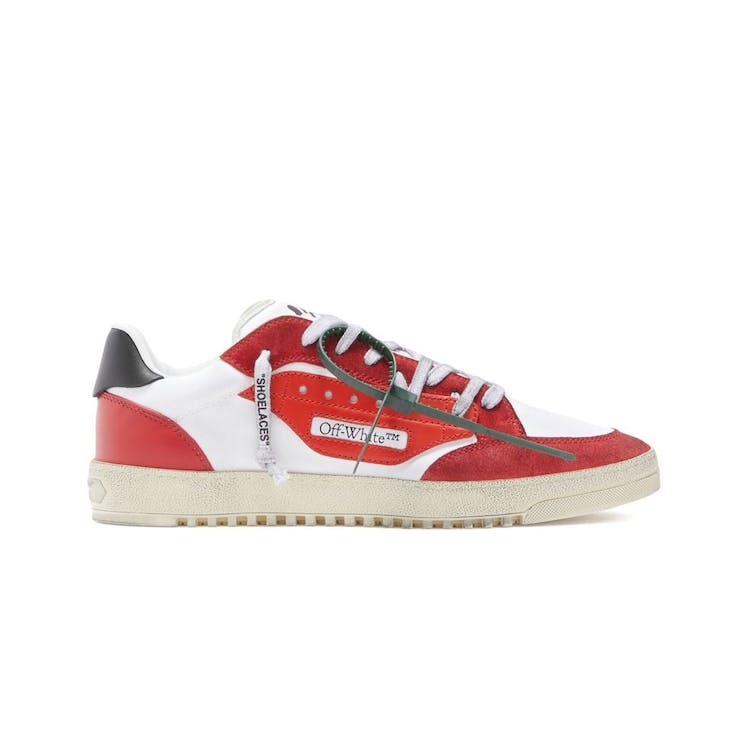 Image of OFF-WHITE Vulcanized 5.0 Low Top Distressed White Red Black