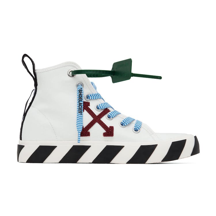 Image of OFF-WHITE Vulcanized Mid Top White Burgundy Arrow