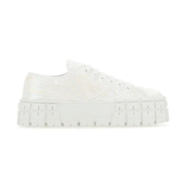 Image of Prada Double Wheel Sneakers Sequins White (W)