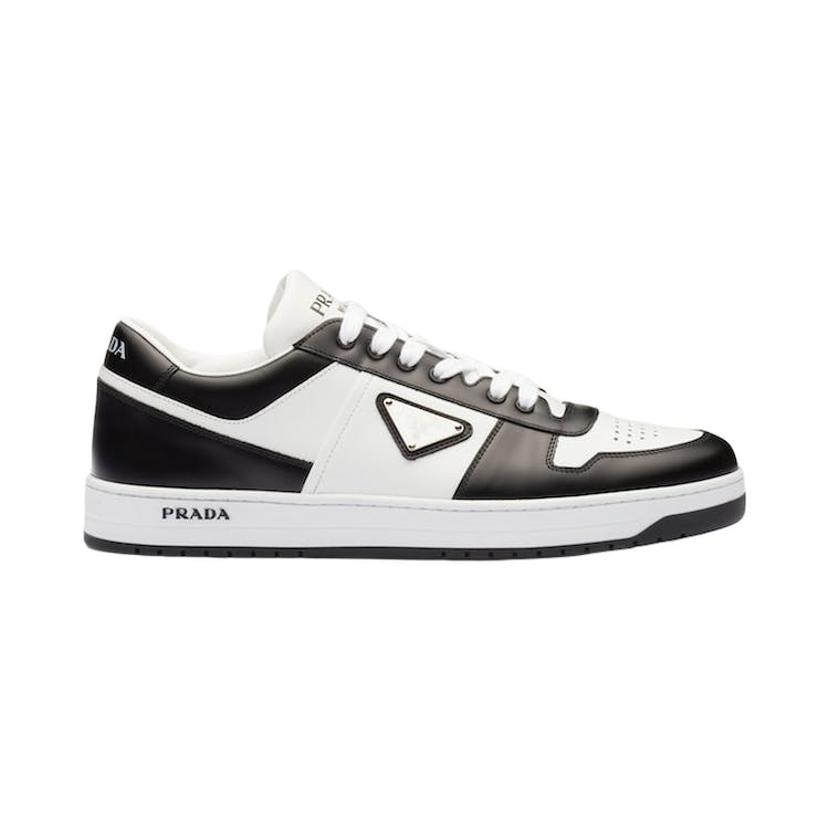 Image of Prada Downtown Low Top Sneakers Leather White Black