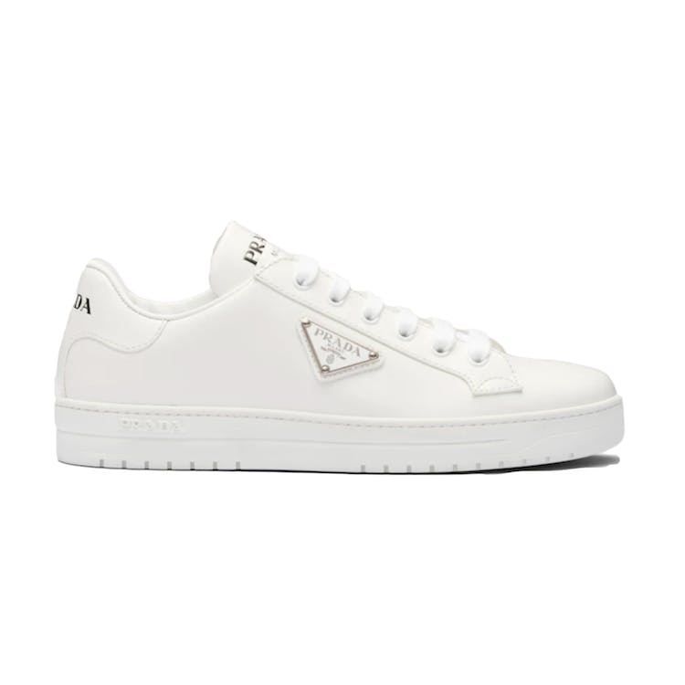 Image of Prada Downtown Low Top Sneakers Leather White Silver (W)