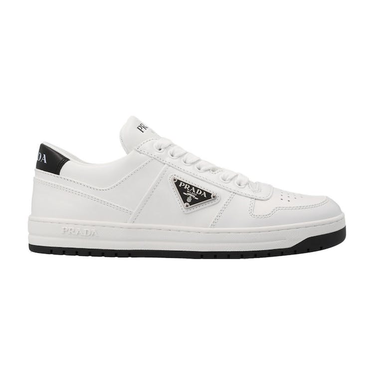 Image of Prada Downtown Low Top Sneakers Leather White White Black (W)