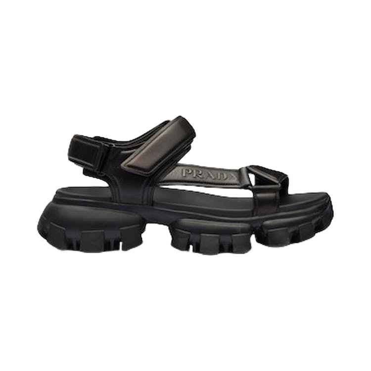 Image of Prada Thunder Sport 50mm Sandals Black Nappa Leather