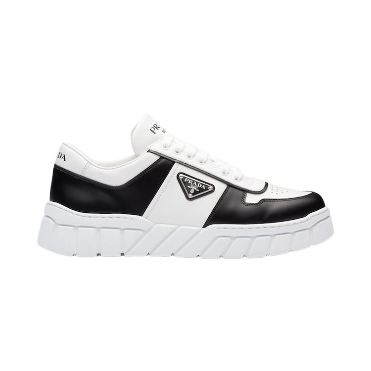 Image of Prada Voluminous Sneakers Leather White Black