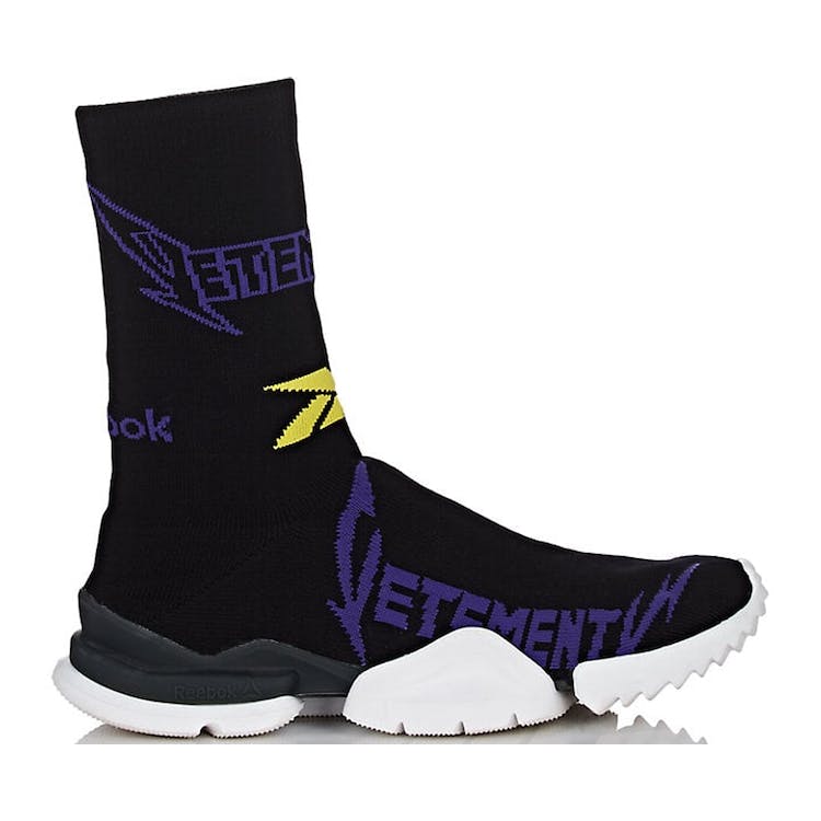 Image of Reebok Sock Runner Vetements Black Yellow Purple