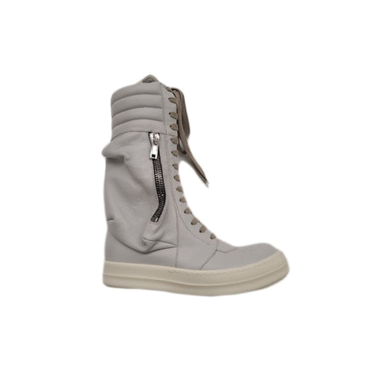 Image of Rick Owens Cargo Basket Leather Boots Oyster Milk