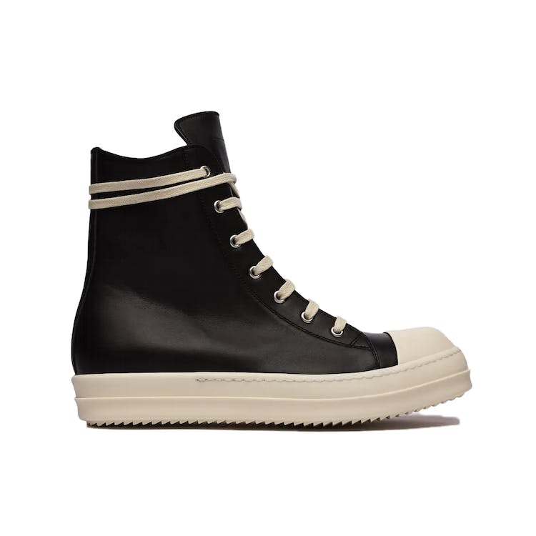 Image of Rick Owens Leather High Top Black Cream