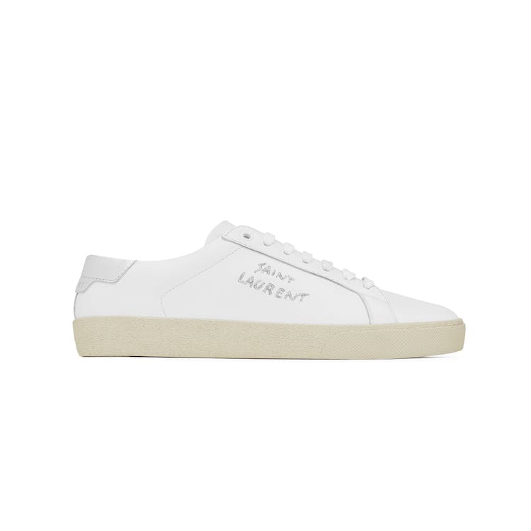 Image of Saint Laurent Court Classic SL/06 Low Embroidered Metallic White