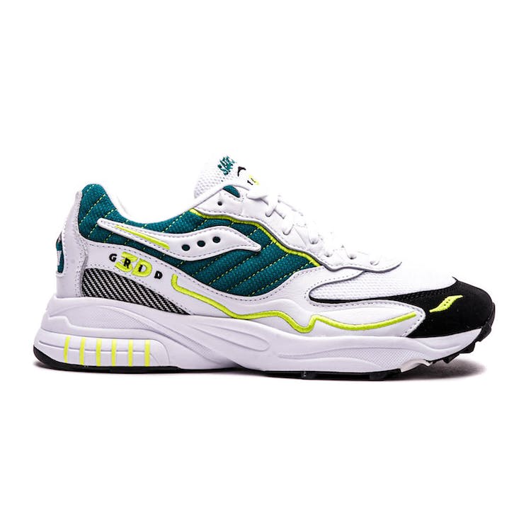 Image of Saucony 3D Grid Hurricane White Green Lime