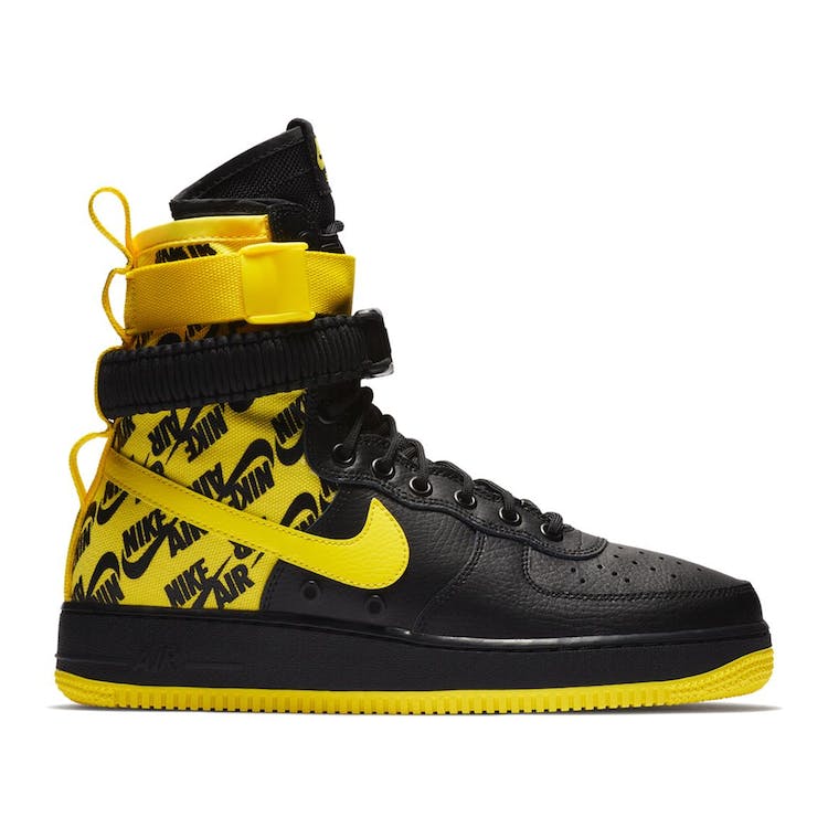 Image of SF Air Force 1 High Black Dynamic Yellow