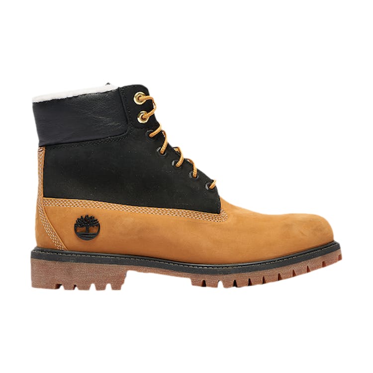 Image of Timberland 6 Inch Premium Boot Shearling Wheat Black (GS)