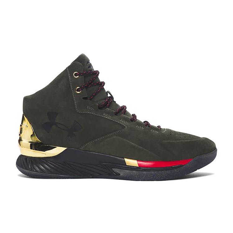 Image of Under Armour Curry 1 Lux Mid Suede Downtown Green