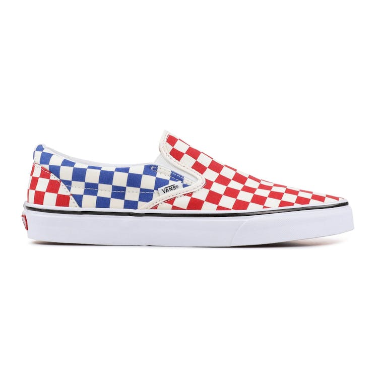 Image of Vans Classic Slip-On Checkerboard Red Blue