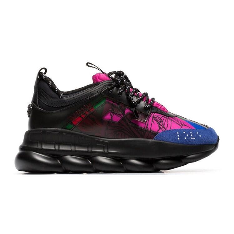 Image of Versace Chain Reaction Black Multi-Color Rubber Suede