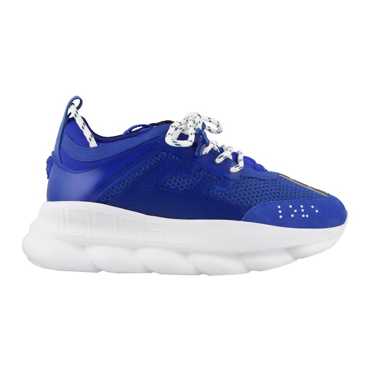 Image of Versace Chain Reaction Blue Mesh Rubber Suede