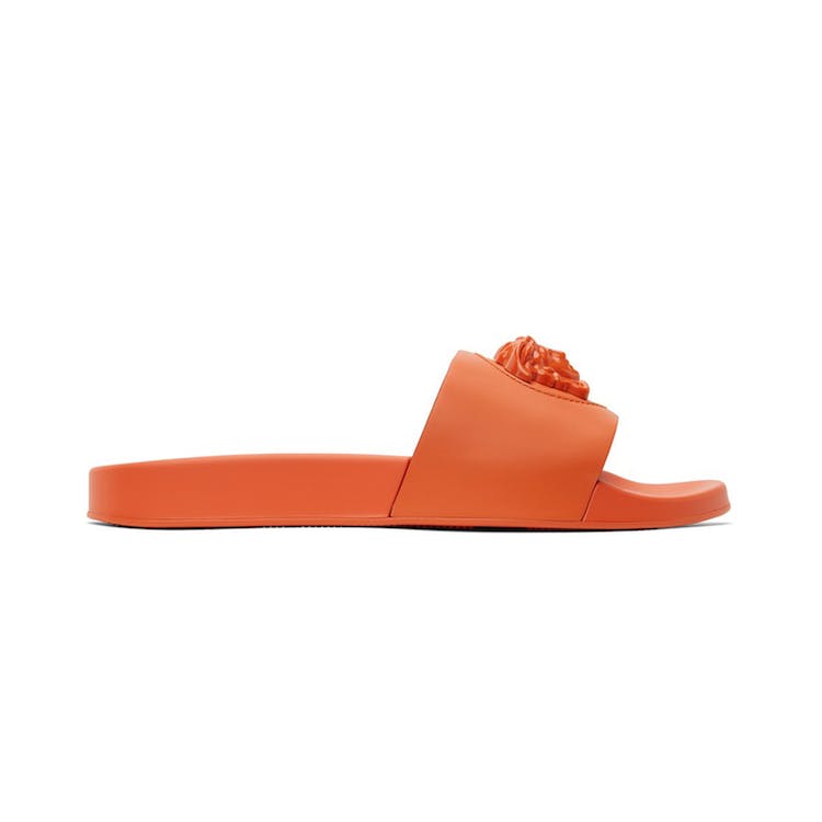 Image of Versace Leather Slides La Medusa Orange